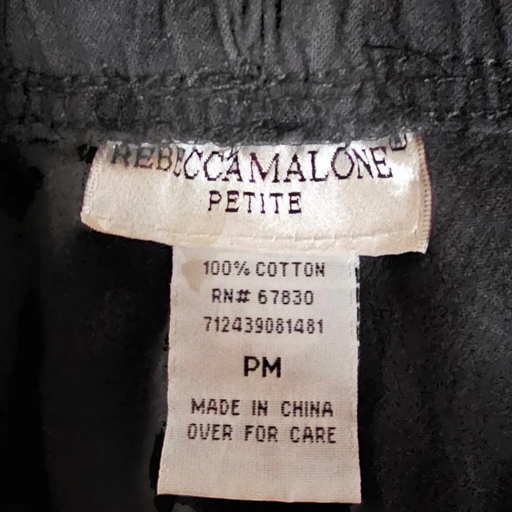 Women's‎ Black Capris By Rebecca Malone Size Petite Medium